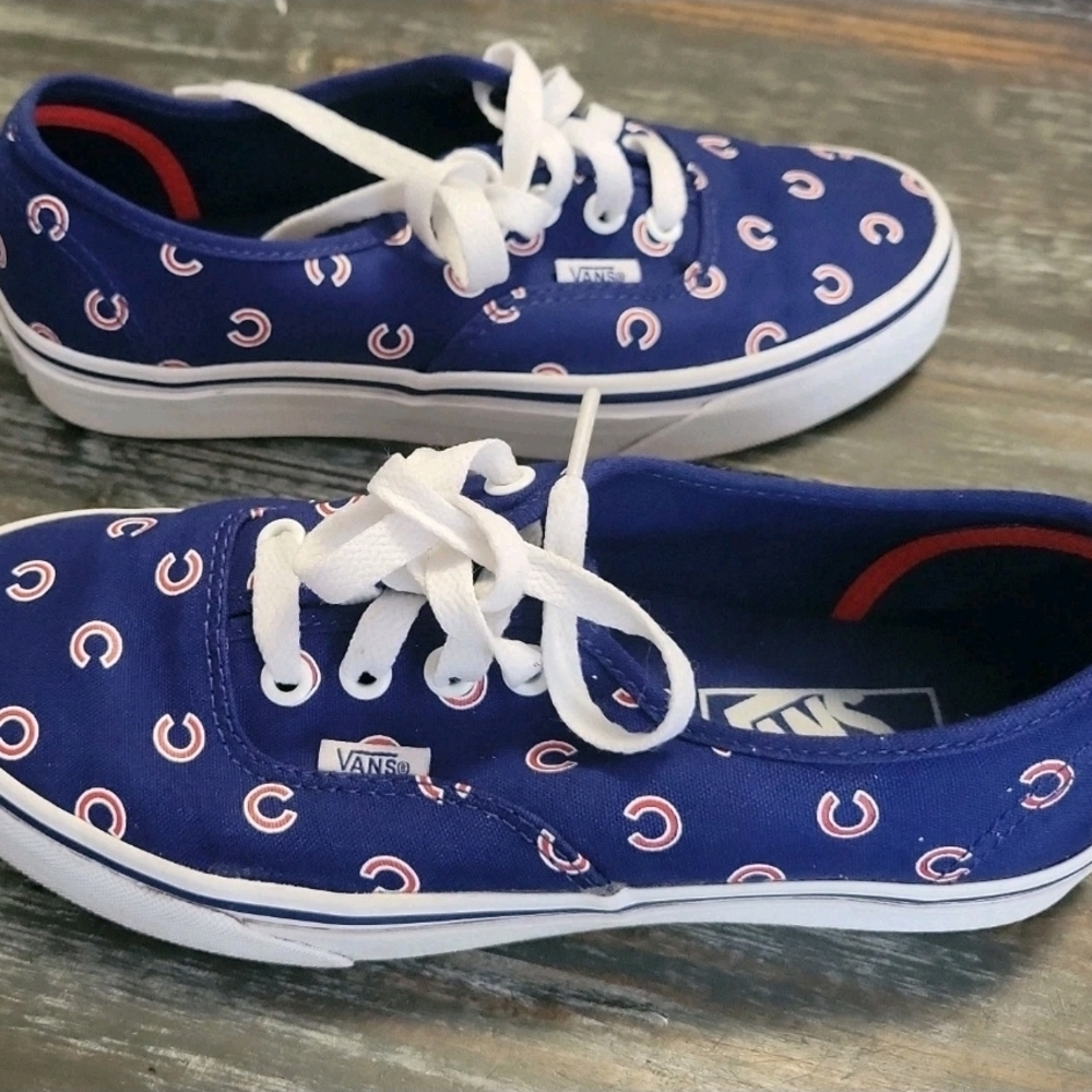 Vans X MLB Authentics Chicago Cubs Sneakers Men’s Size 5  Women's 6.5  EC - Picture 3 of 8